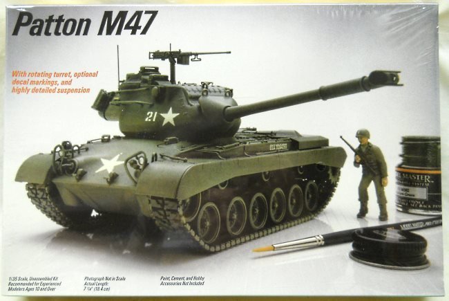 Testors 1/35 M47 Patton Tank, 792 plastic model kit